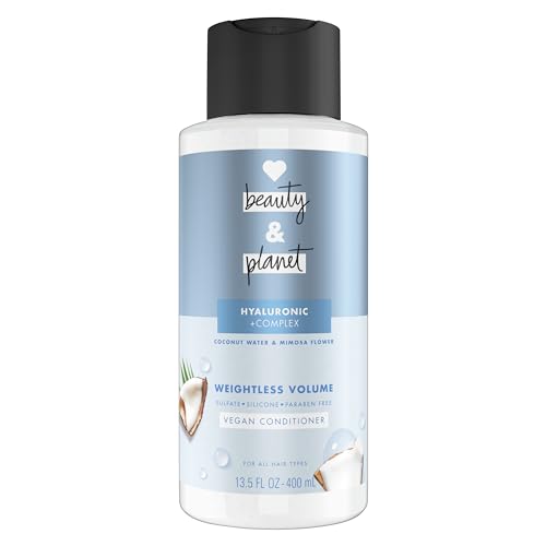 Love Beauty and Planet Weightless Volume Conditioner with Hylauronic acid Coconut Water & Mimosa Flower for Thin and Fine Hair Care 13.5 oz