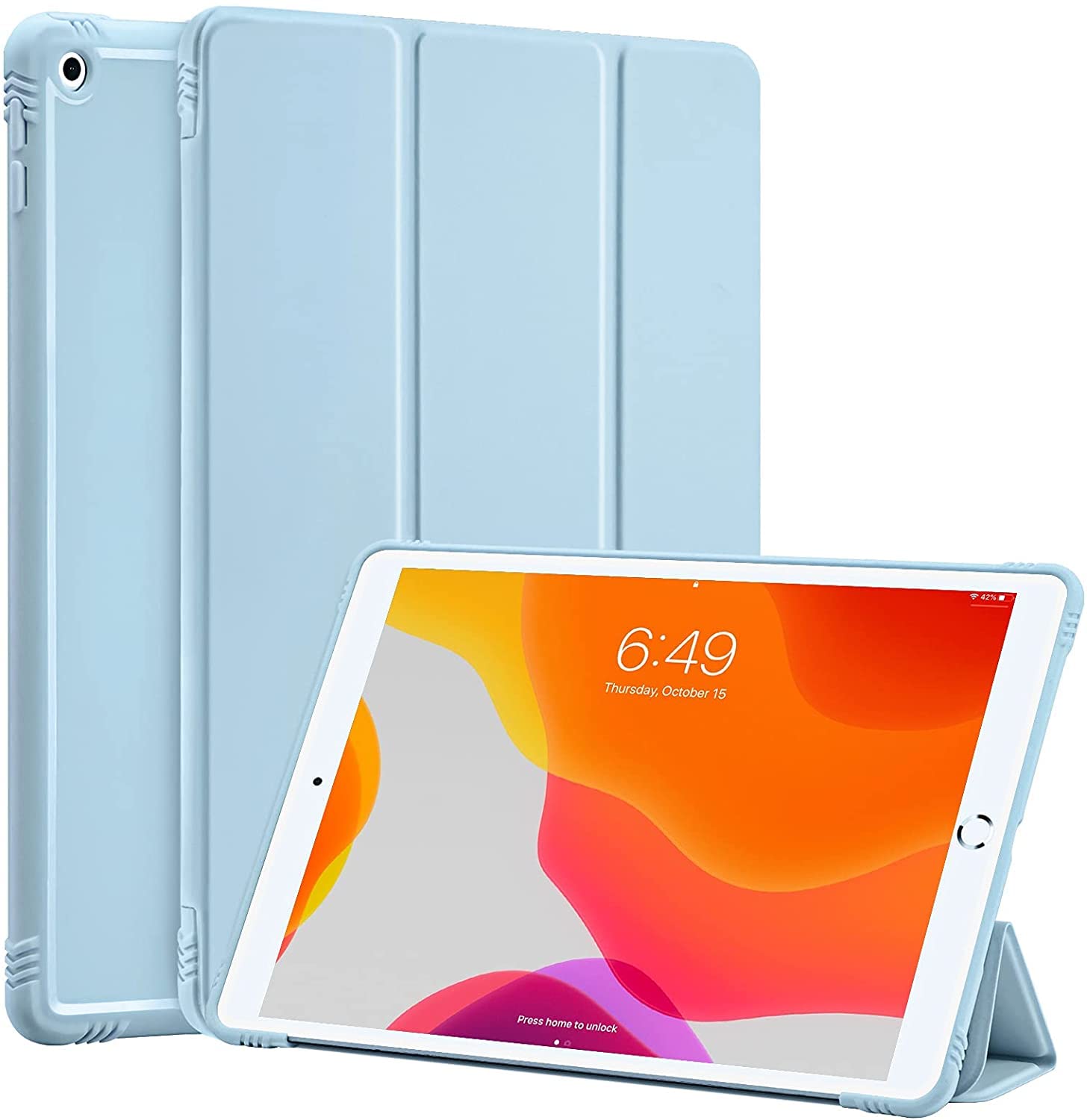 SwooK Case for iPad 9th/8th/7th Generation (2021/2020/2019), iPad 10.2-inch Soft TPU Back Protective Cases [Shock Absorption], Slim Lightweight Trifold Stand Smart Cover, Auto Wake/Sleep (Aqua Blue, Ipad 10.2 inch) (B09LSLV34D) Amazon Price History, Amazon Price Tracker