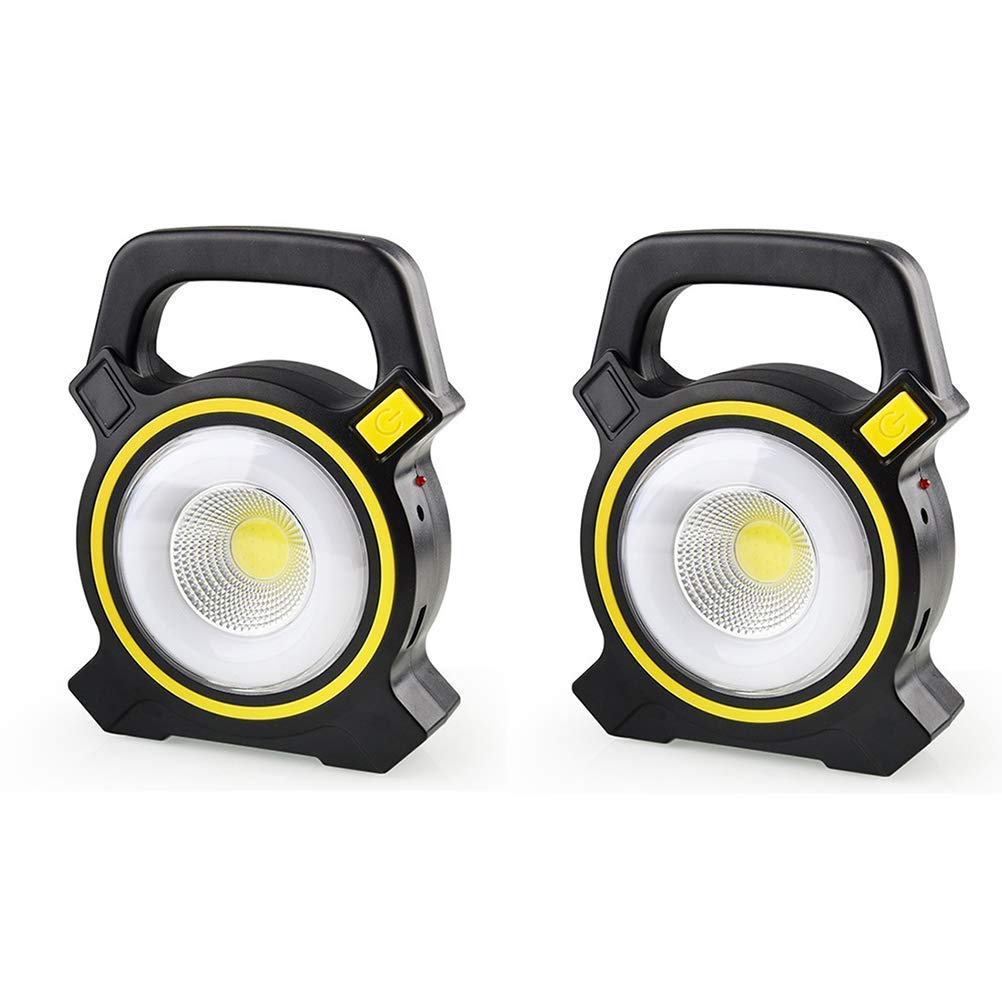 Luz de trabajo LED recargable de 30 W, reflector regulable con 2 modos, iluminación impermeable IP65 para exteriores, camping, pesca y viajes en coche, brillo de 300 lm