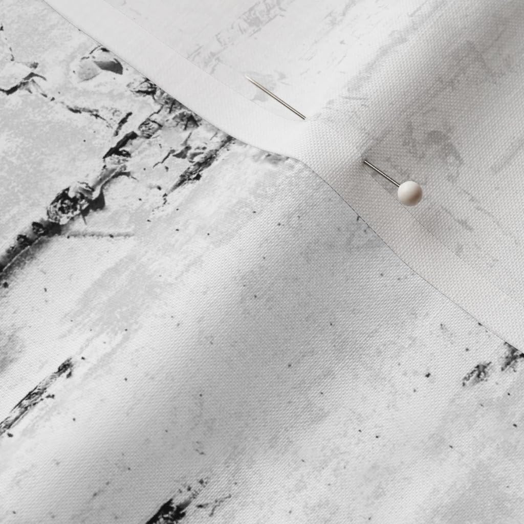 Spoonflower Fabric - Woodland Birch Trees White Gray Neutral Birch Textured Look Bark Aspen Printed on Petal Signature Cotton Fabric by The Yard - Sewing Quilting Apparel Crafts Decor