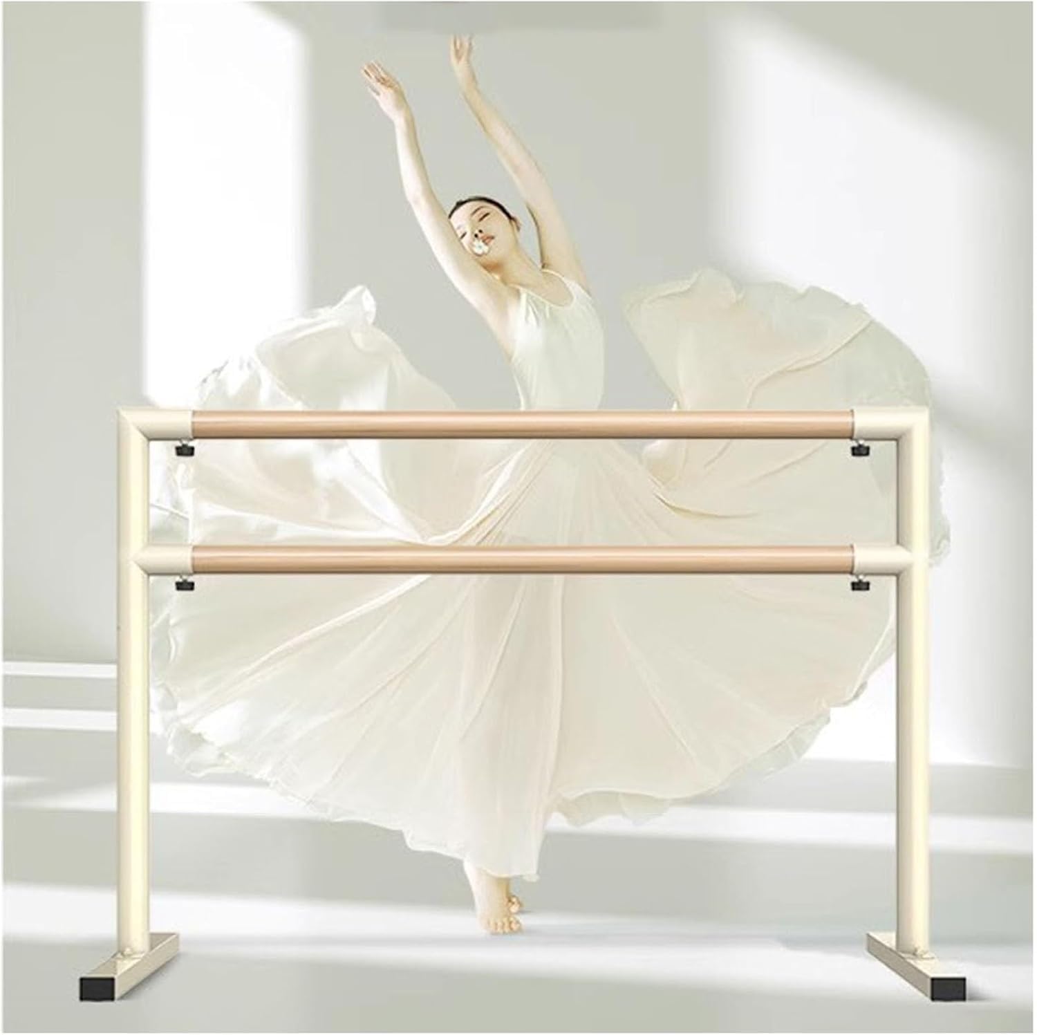 NGDFGR Adjustable Double Ballet Barre - Portable Freestanding Dance Bar For Home & Gym, Perfect For Adults & Kids Stretching, Fitness, Dance Training & Choreography,2 M/6.56 Ft