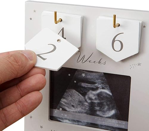 Miniatura 3 de Happy Homewares Arrival by Weeks - Marco de cuenta regresiva de madera de fibropanel de densidad media (4 x 3 pulgadas),