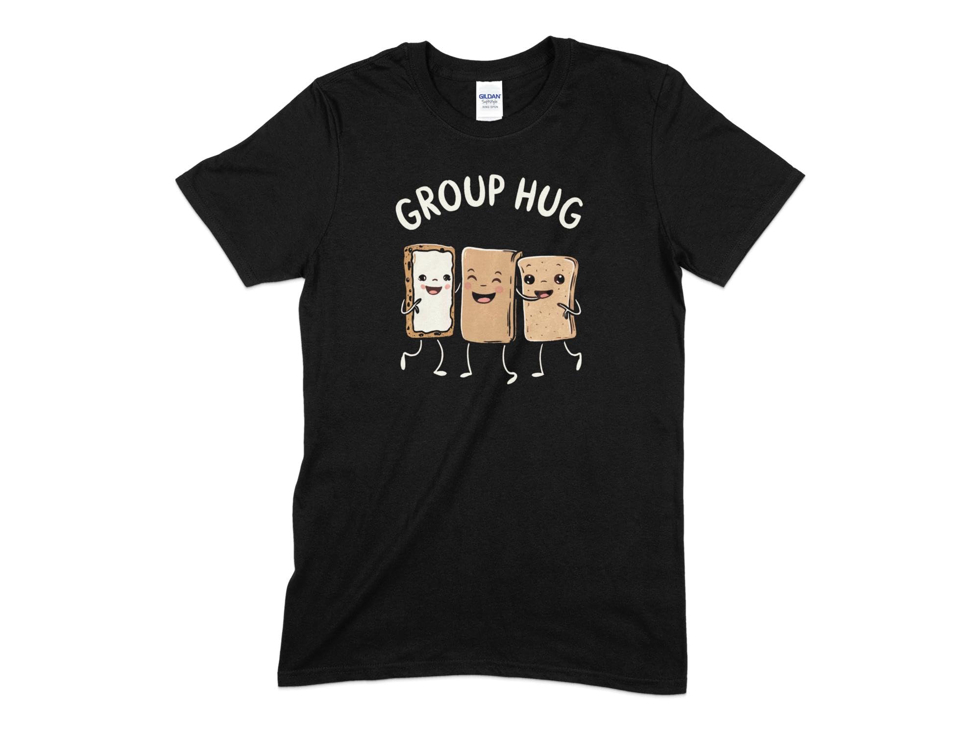 GenericFunny Group Hug T-Shirt, Cute Cartoon Toast Characters, Unisex Graphic Tee, Casual Shirt, Gift for Friends