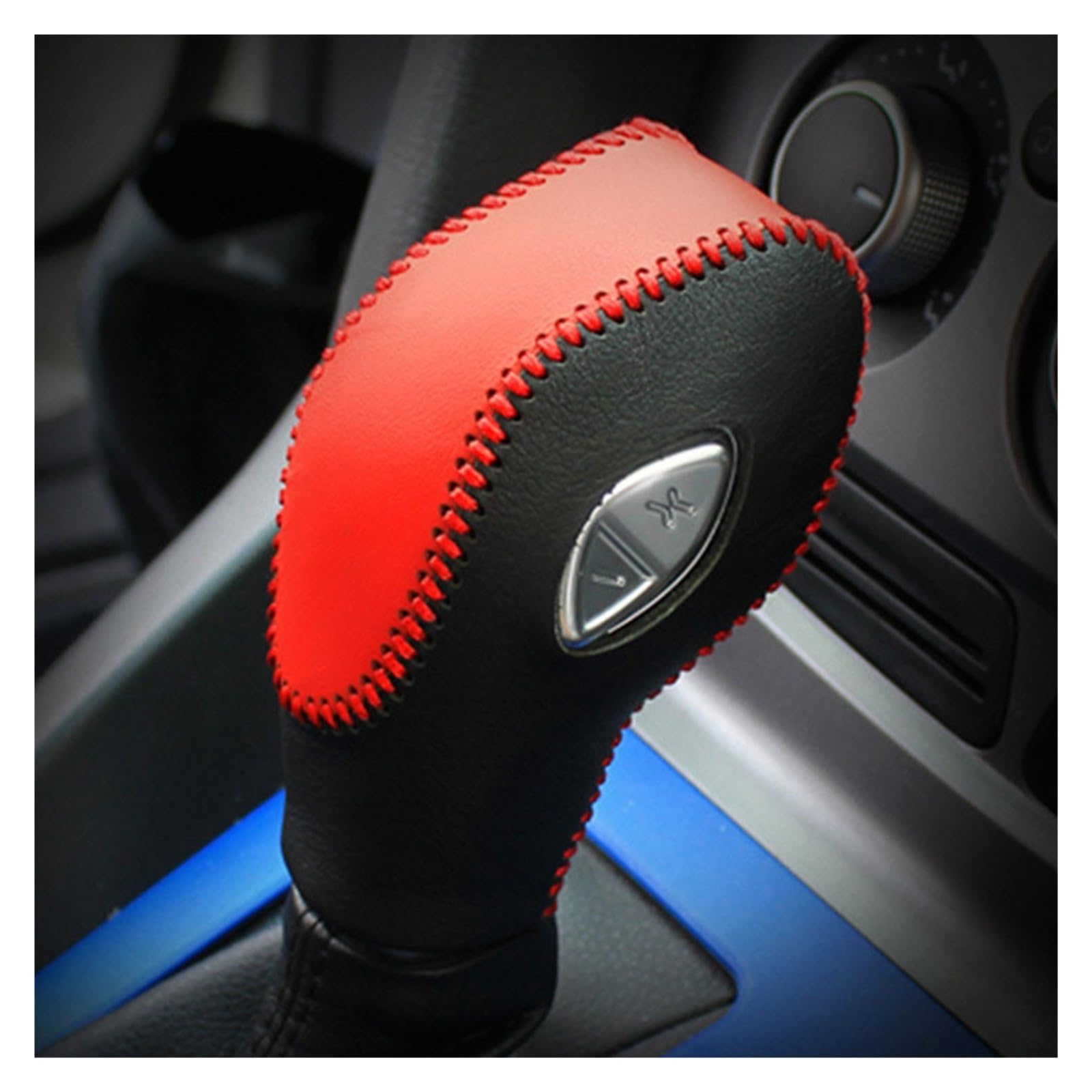 WINVOX for for Mondeo for Escape for Kuga for Ecosport for Edge for Focus for Escort Gearbox Shift Knob Cover Car Gear Car Trim Interior(RHD Red)