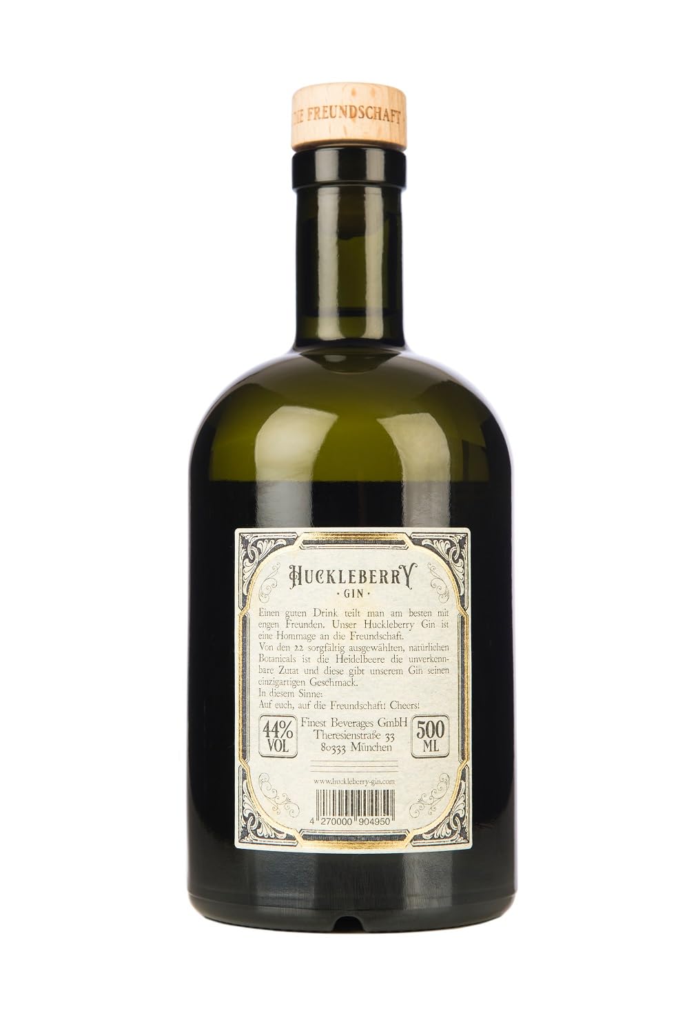 Huckleberry Gin | 44% | aus frischen Heidelbeeren destilliert | Pure Friendship and Blueberries | 500 ml