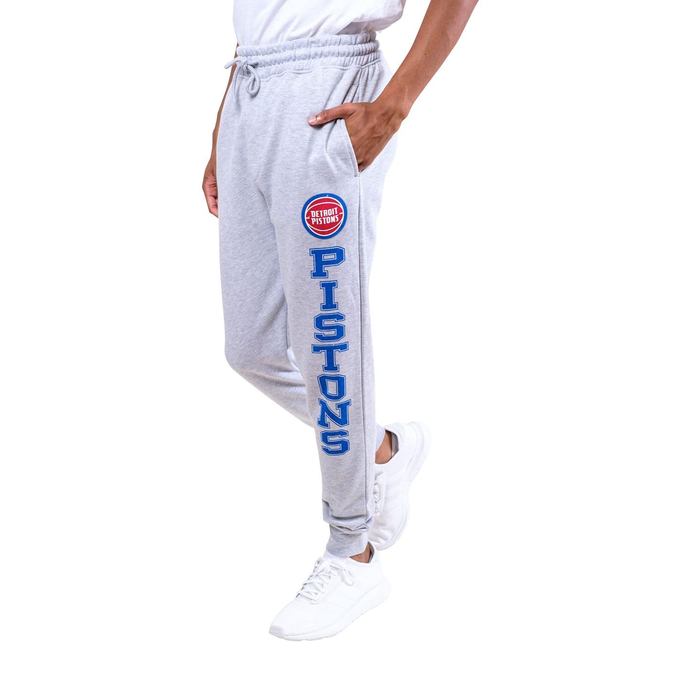 Ultra Game NBA Official Men’s Super Soft Game Day Jogger Sweatpants - Unisex, Detroit Pistons, Heather Gray, Large