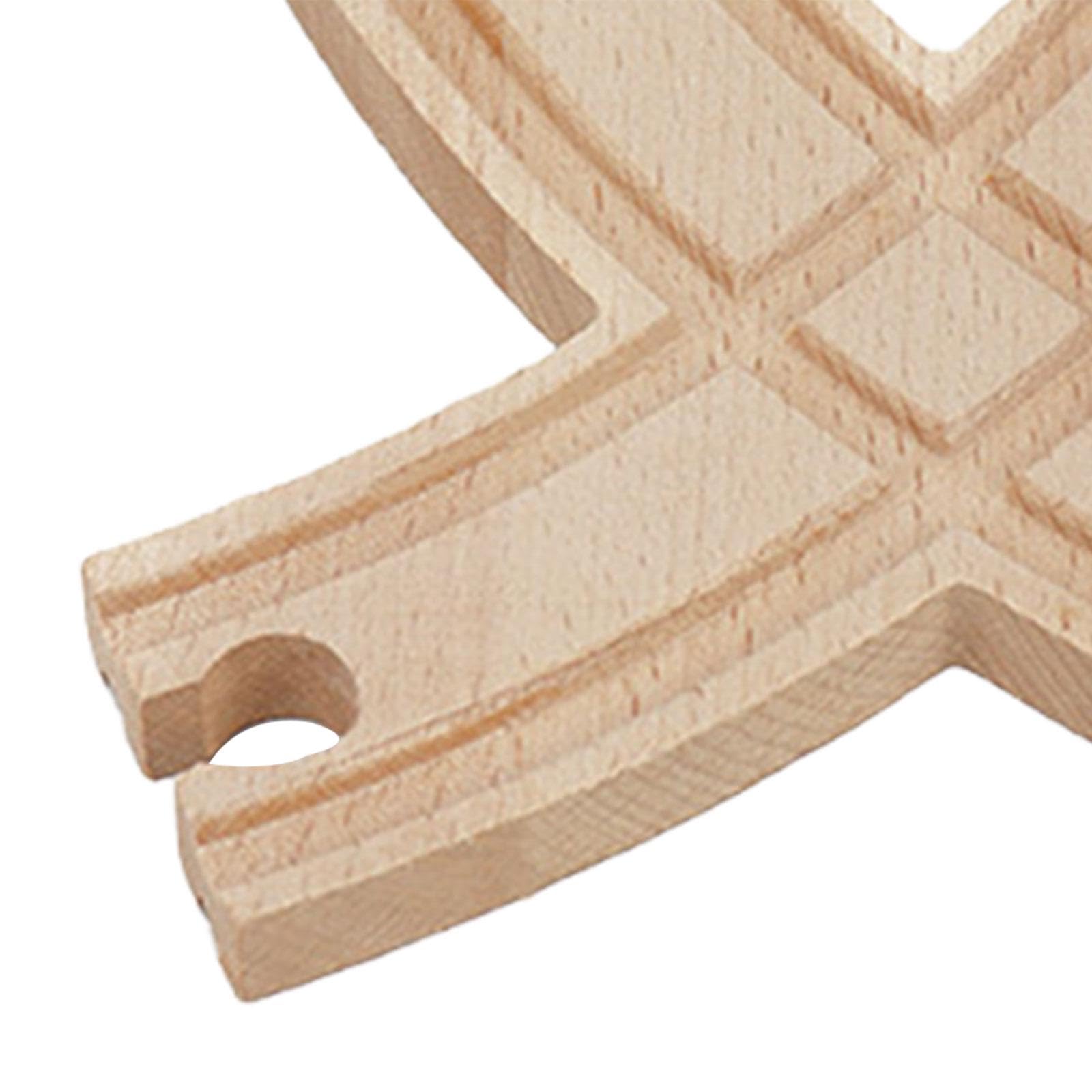 B Baosity Wooden Train Track Expansion Train Track Adapter Railroads Train Toy Track, Train Tracks Accessories for Boys Girls Child, 14.5cmx14cmx1.2cm