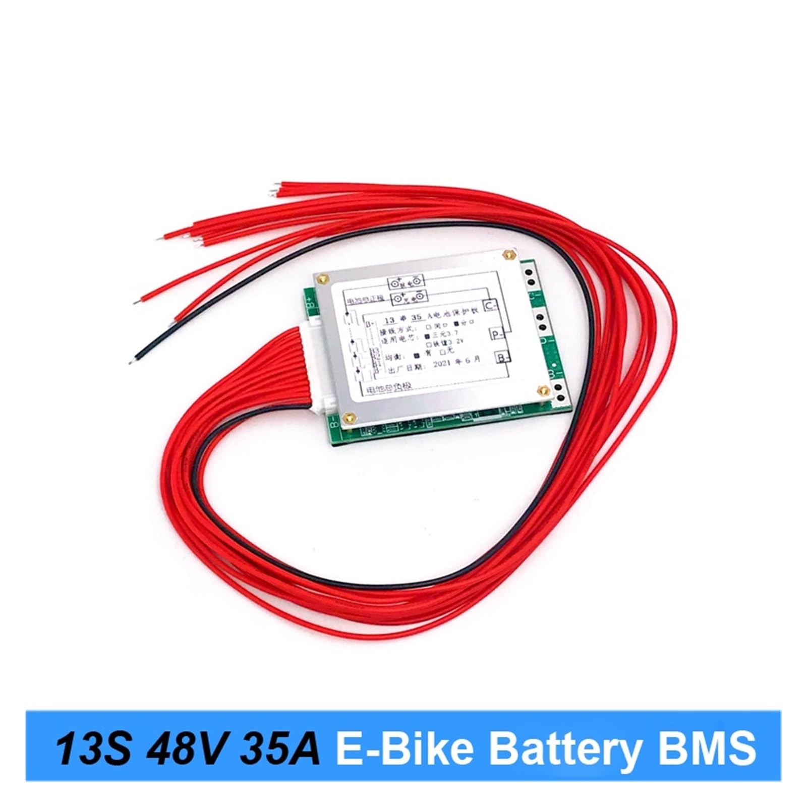 Zarząd BMS, 13S 48V 54V 35A Balance BMS tablica chrona baterią oddzielny port dla 18650 21700 rower elektryczny lub akumulator do e-skutera, Rada Ochrony BMS