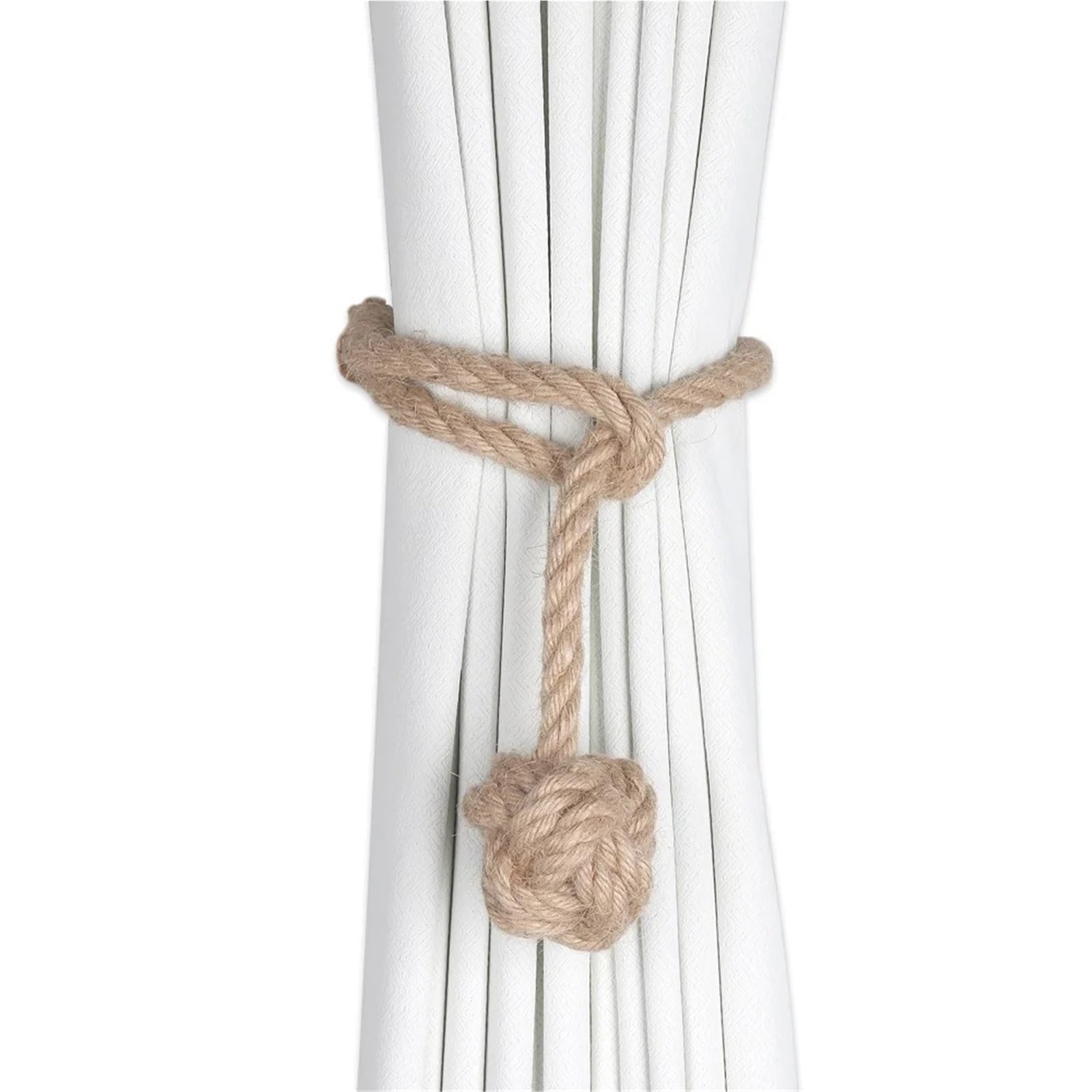 Alzapaños De Cortina Trenzados 3 Pares de Hermosos alzapaños de Yute Suave for Cortinas, Hechos a Mano, Decorativos.(Khaki)