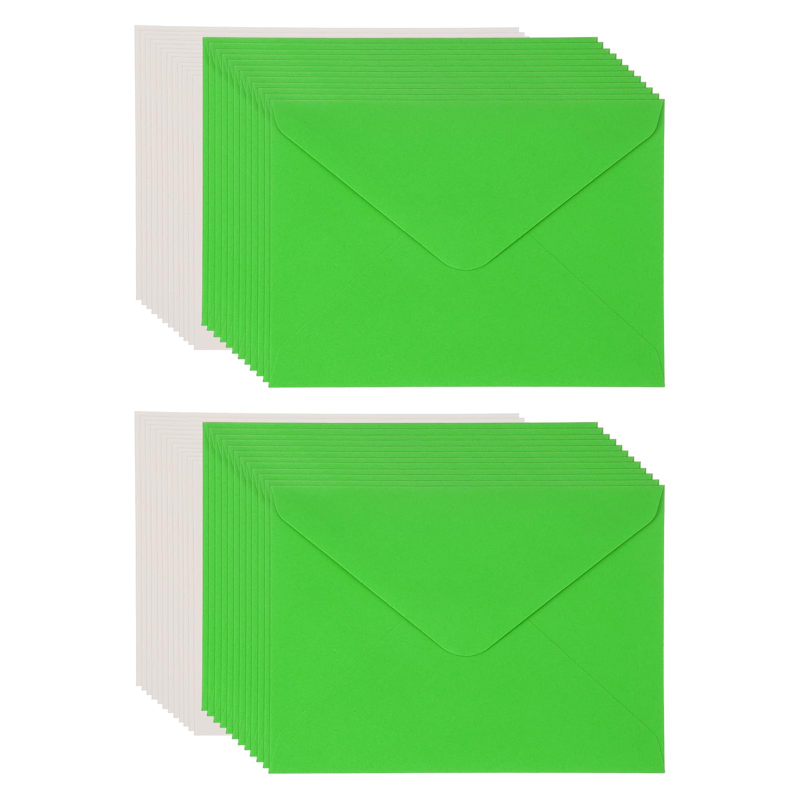PATIKIL Blank Cards and Envelopes 5x7, Invitation White Cardstock Greeting Cards (Green), 24 Pack, Perfect for Office | Wedding | Gift | Graduation | Birthday