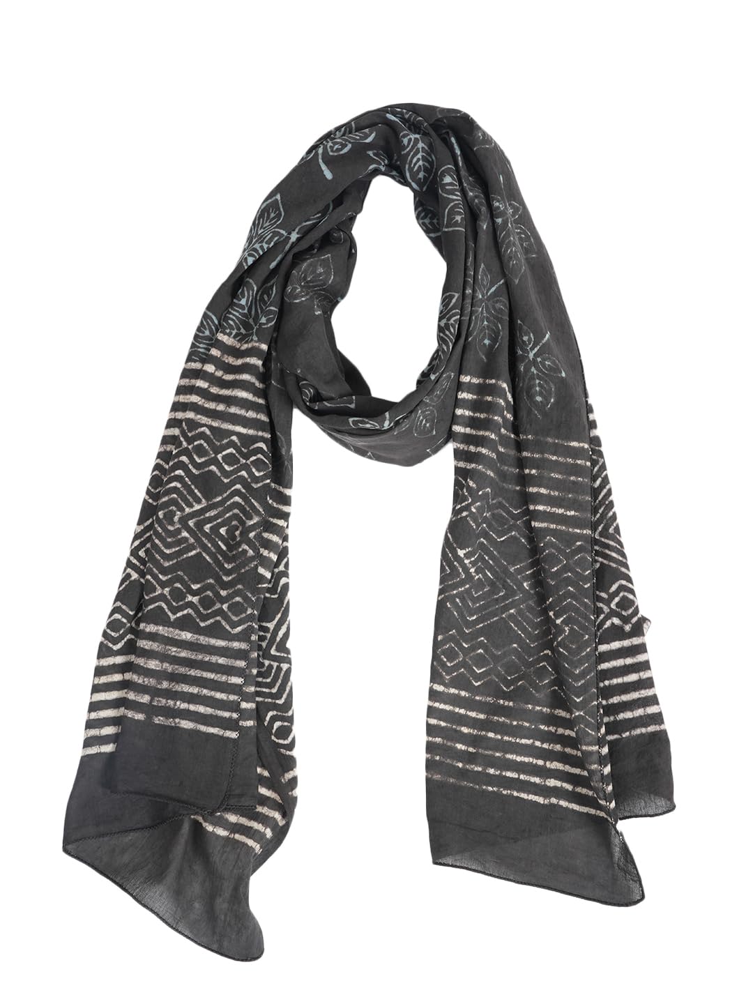 Stole/Scarf For Female Colour- Black Soft Cotton Blend Ethnic Printed Pattern Scarves-image-31