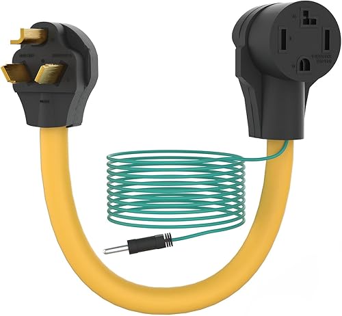 Miniatura 8 de M1A2 Adaptador de secadora de 4 clavijas a 3 clavijas, secadora más antigua a casa más reciente de 1 pie 30 amperios con cable de tierra de