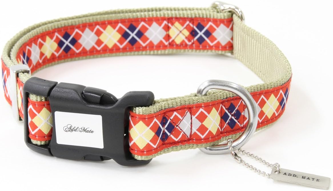 Admate Collar, Argyle Color, Red, for Large Dogs, Size L
