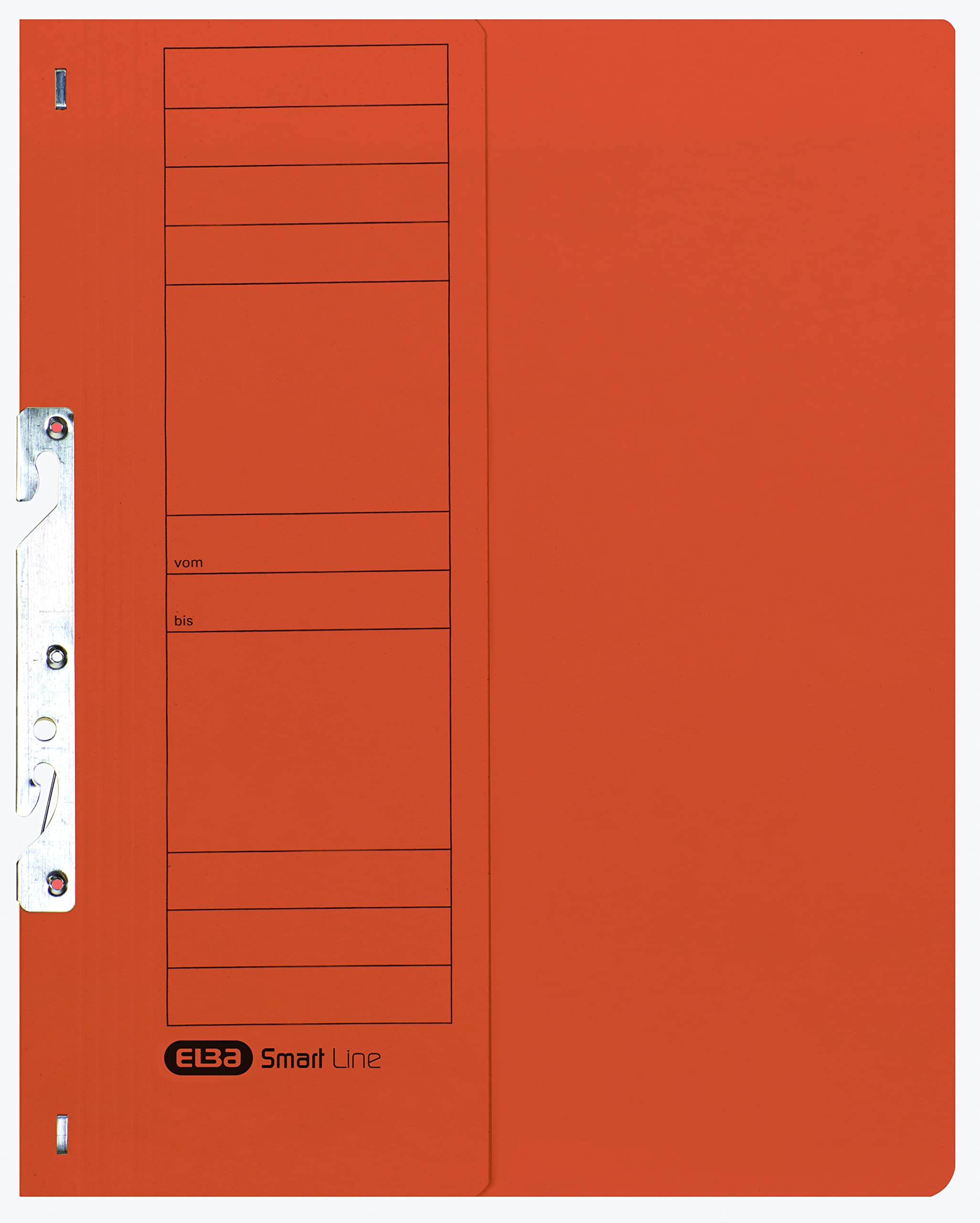 Elba 22451OG - Raccoglitore con fori, commerciale, 250 g/mq, in cartone manila, per circa 200 fogli A4 DIN circa, mezza copertina anteriore, 50 pezzi, arancione