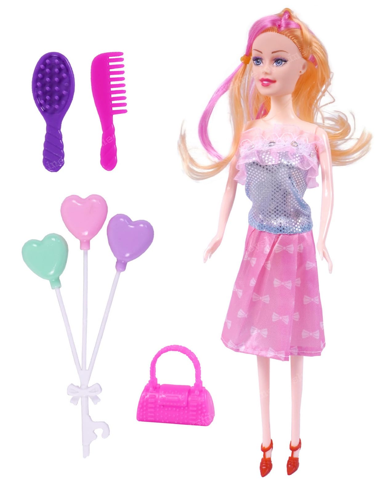Toyshine 29 cm Beautiful Dazzling Doll with Moveable Arms and Fashion Accessory Pretend Play Toy for Kids 3+ Years (B0CZNMJD2F) Amazon Price History, Amazon Price Tracker