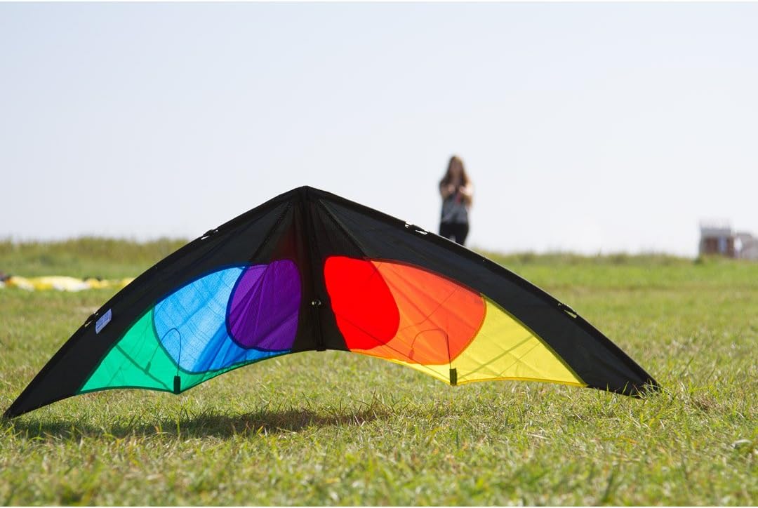 HQ Kites Bebop Series Beach and Fun Sport - Beginner Stunt Kite - 57 Inch Dual - Line Sport Kite, Color: Prisma - Active Outdoor Fun for Ages 8 and Up - Perfect for Adults or Children