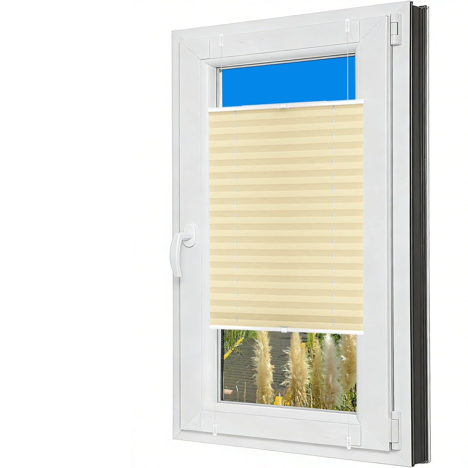 Store plissé sans perçage 65x210 pour fenêtre et porte vitrée