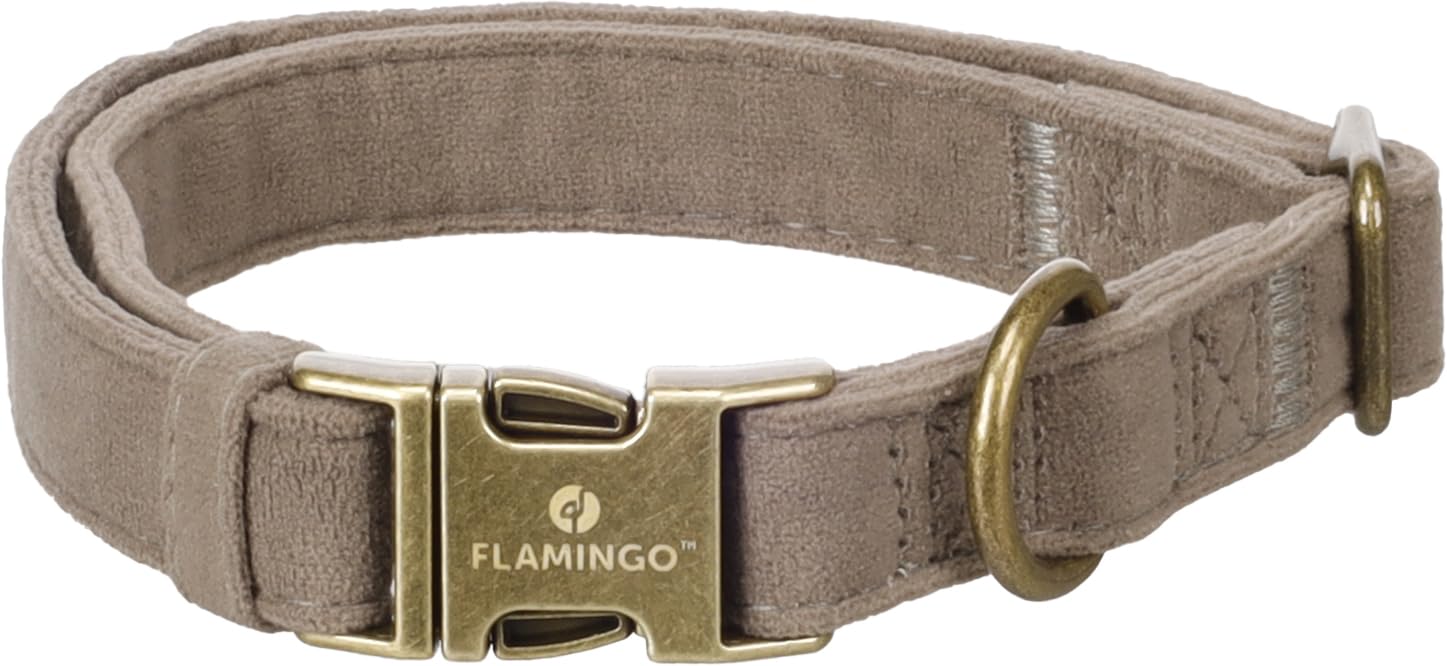 Dog Collar Janka Taupe M 40-55cm 20mm