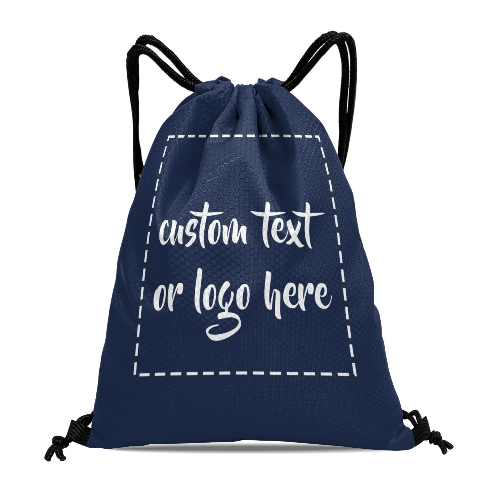 Custom Drawstring Bags with Logo Name Text Oxford Cloth Personalized Drawstring Backpack Waterpoof Customized Drawstring Pockets Cinch Sack for Gym, Outdoor, Indoor, Sports, 1 Pack