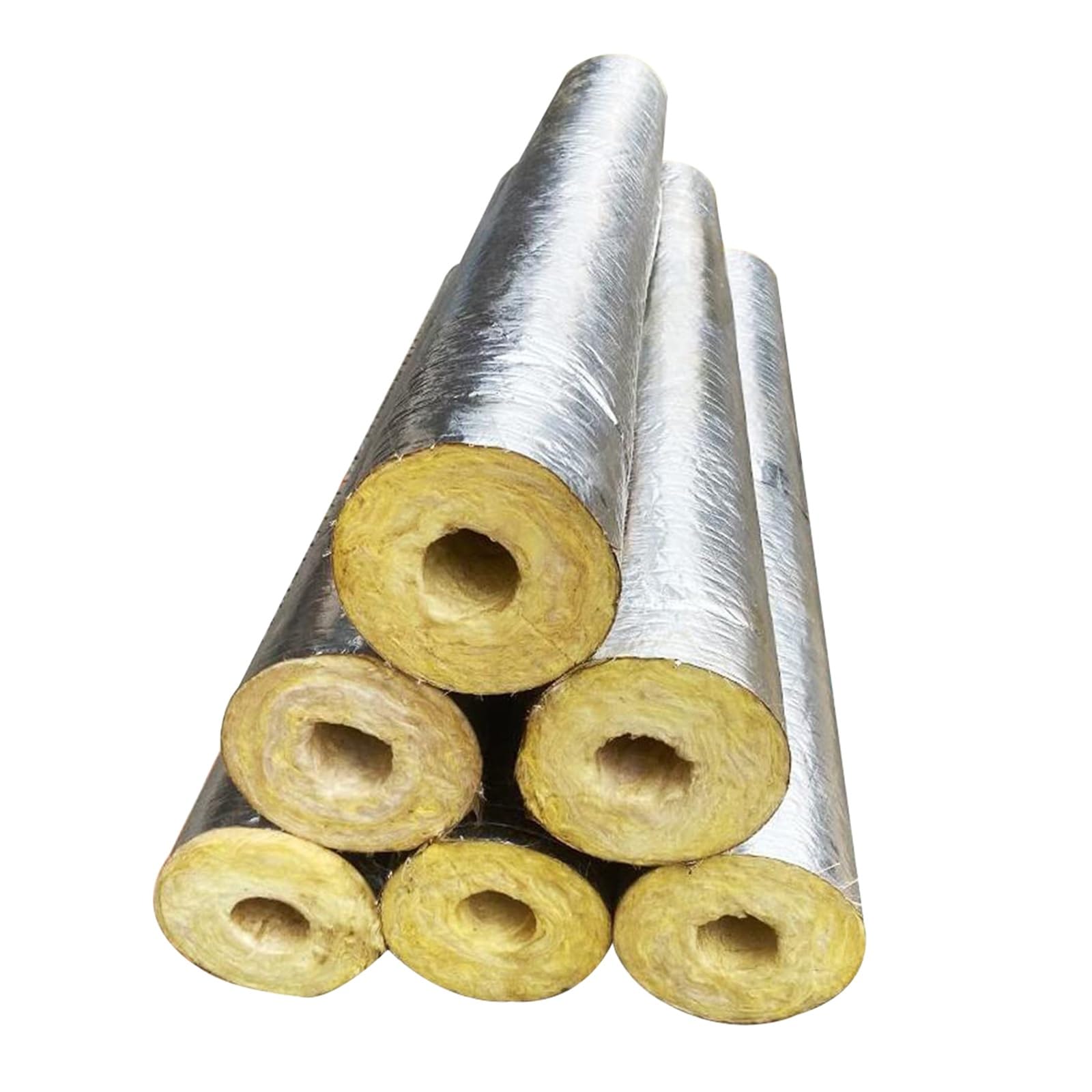 Fundas De Aislamiento Térmico, Prevención De Incendios, Tubo De Lana De Fibra De Vidrio Con Aluminio, Conducto De Chimenea Tubo De Aislamiento(76x50mm)