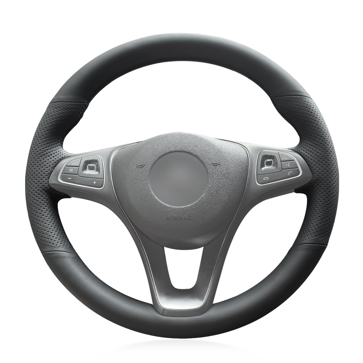 MEWANT Lenkradbezug zum Nähen für Schwarzer für Mercedes W205 C117 C218