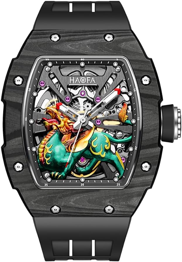 aofa Automatische mechanische Uhr für Männer 3D geschnitzt verheißungsvolle Biest Zifferblatt Sapphi… aofa Automatische mechanische Uhr für Männer 3D geschnitzt verheißungsvolle Biest Zifferblatt Sapphi…