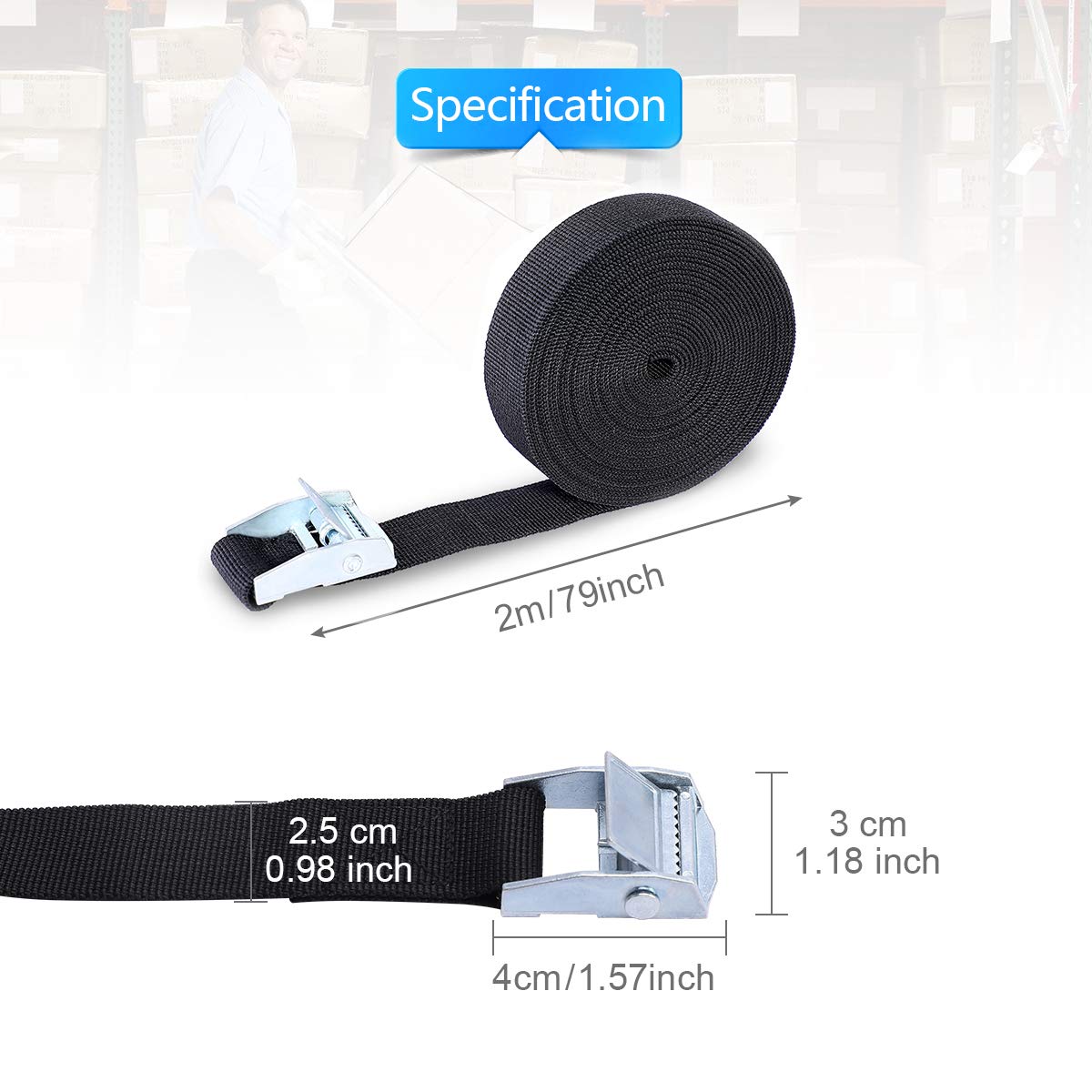 AIEVE 4 Pack Roof Rack Straps, Tie Down Straps Heavy Duty Lashing