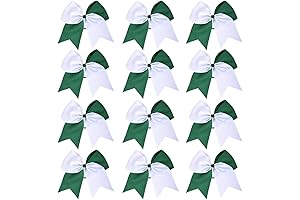 Deeka 12Pcs Two-Toned Large Cheerleading Hair Bows