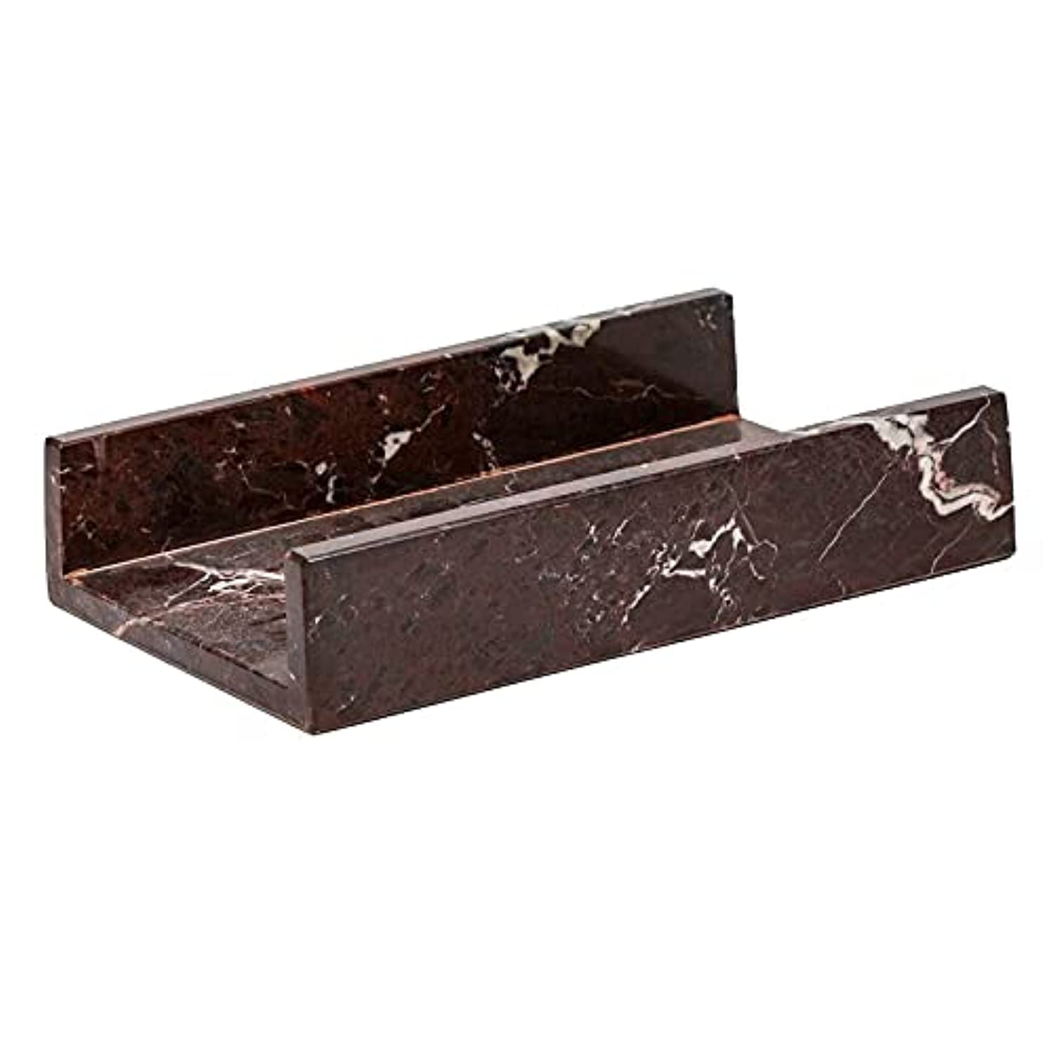 LAMAC CRAFTS100% Natural Marble Burgundy/Maroon colored Towel Tray Counter, Vanity, Dresser, nightstand or Desk, 30cm X 20cm