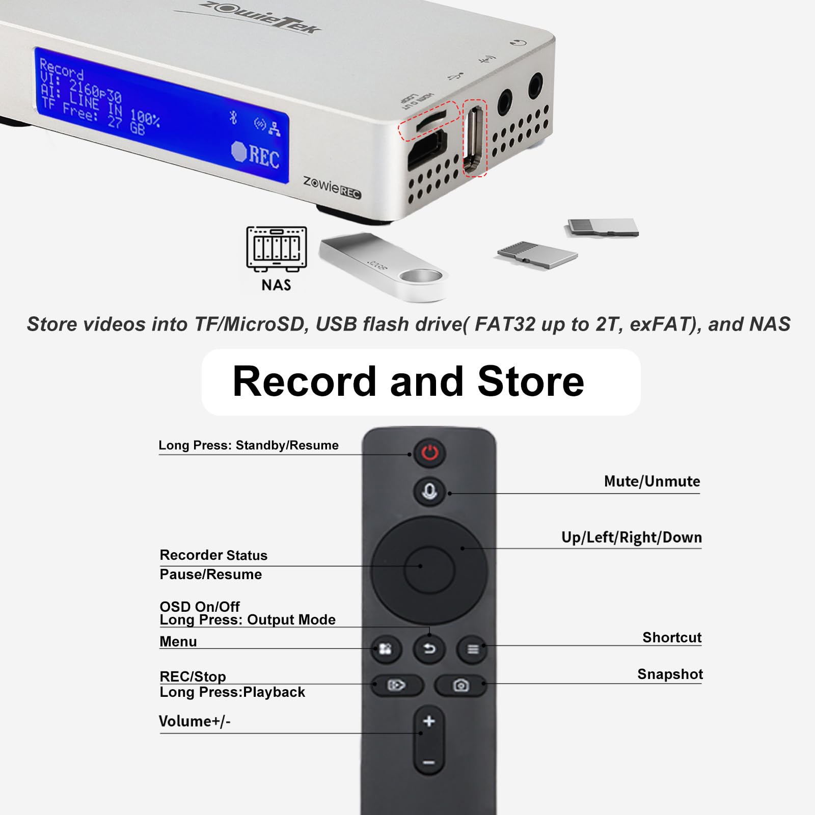 Grabadora de Video HDMI 4K con Adaptador AV a HDMI, Compatible con RCA, VHS, VCR, DVR, DVD, Hi8, Mini DV, videocámara, Casete, Consolas de Juegos, no Requiere PC