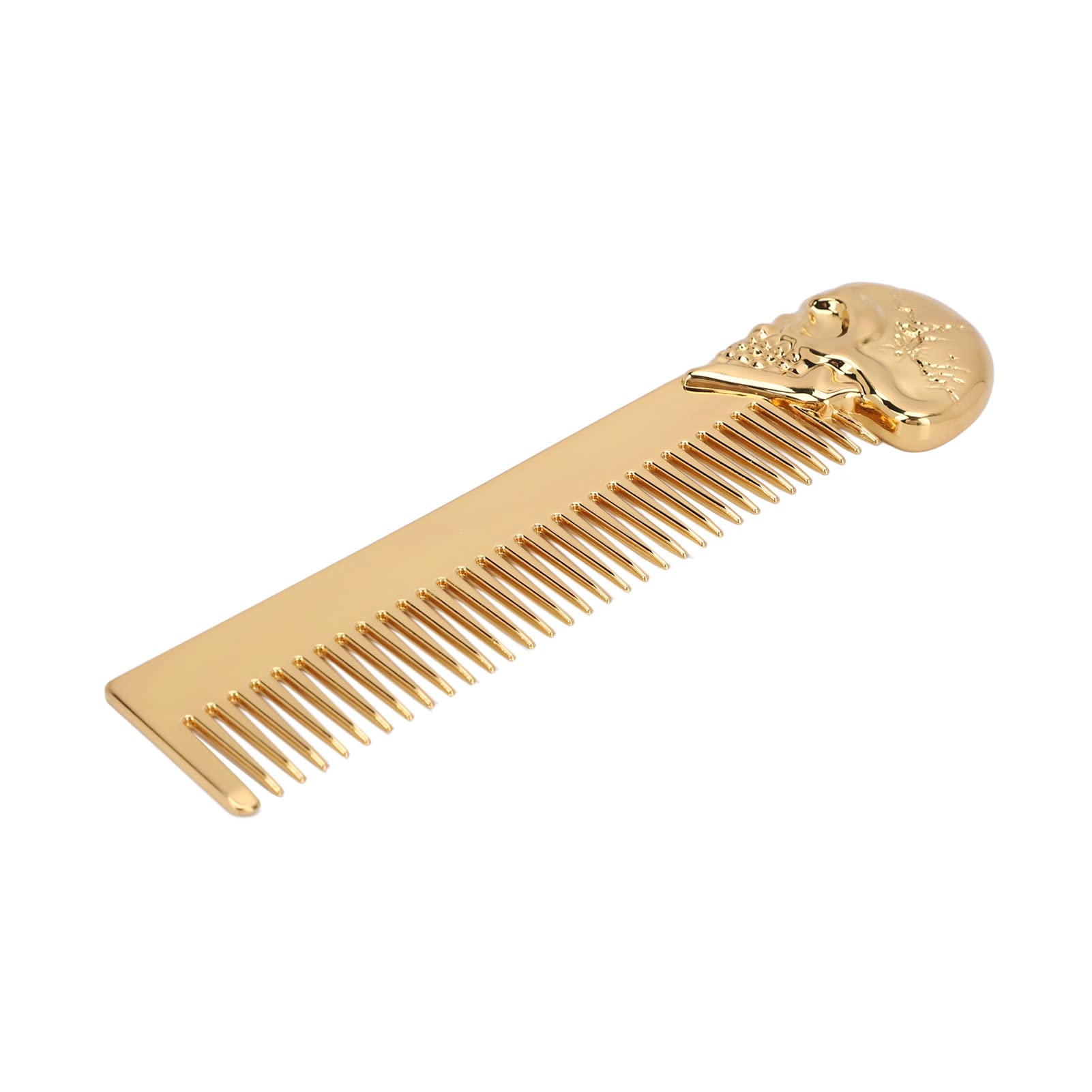Taschen-Bartkamm, 14,7 cm, Totenkopf-Muster, Haarkamm für Herren, glattes Öl, Haarstyling, Reisekamm für Haarbart, Heimsalon