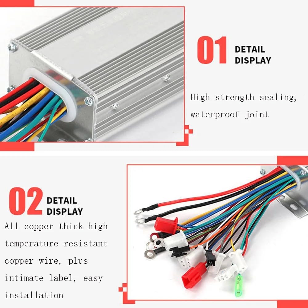 Centralina Monopattino Elettrico 36/48/60/64V 350W/450W/500W/600W/800W/1000W/1200W Controller motore brushless for bici elettrica elettrico DC E-Scooter Parte Centralina Bici Elettrica