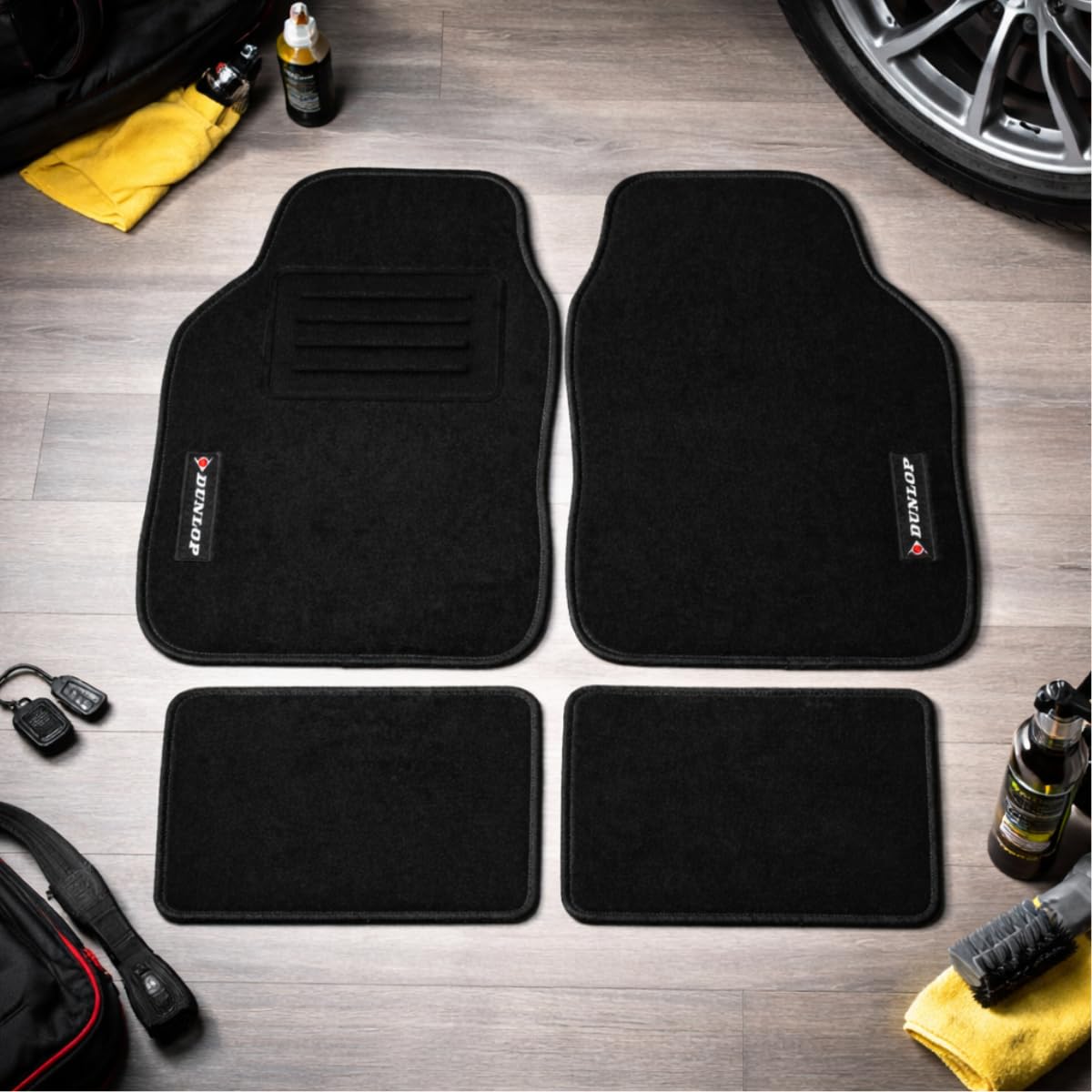 Dunlop Vehicle 871125241764 Universales Juego de Alfombrillas de Coche para Alfombras