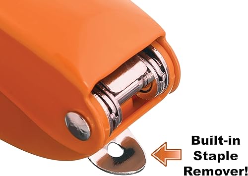 Miniatura 3 de Aria-Plus - Mini grapadora de media tira (naranja) con grapas