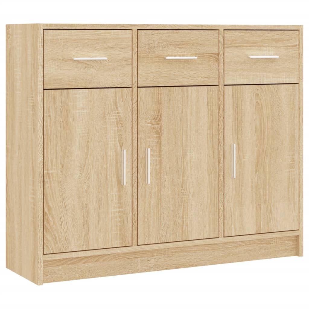 Myheimly Sideboard Räuchereiche - Kommode Mit 1 Schublade & 3 Türen 88x70cm