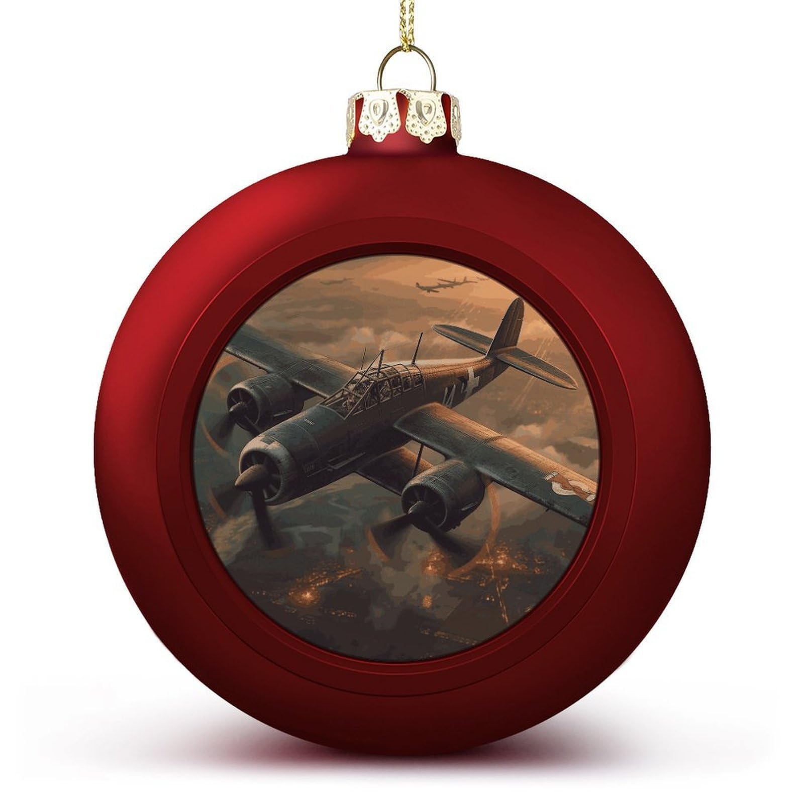 Boule de Noël motif avion pour remplacer décors classiques