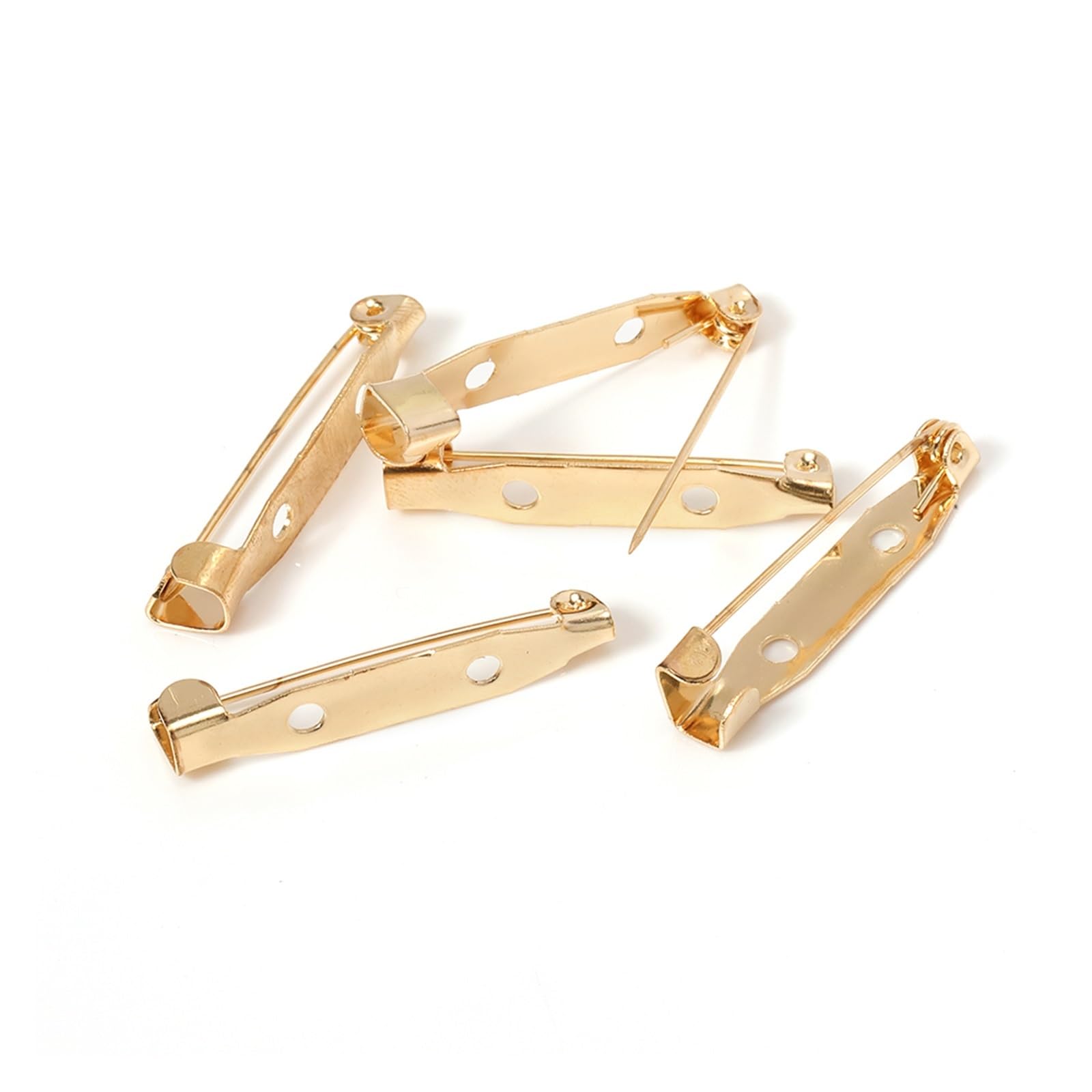 Xlandalyuefa Gold2 50Pcs Metal Brooch Clip Base Pins Blank For Diy Jewelry Making Supplies(,35 Mm)