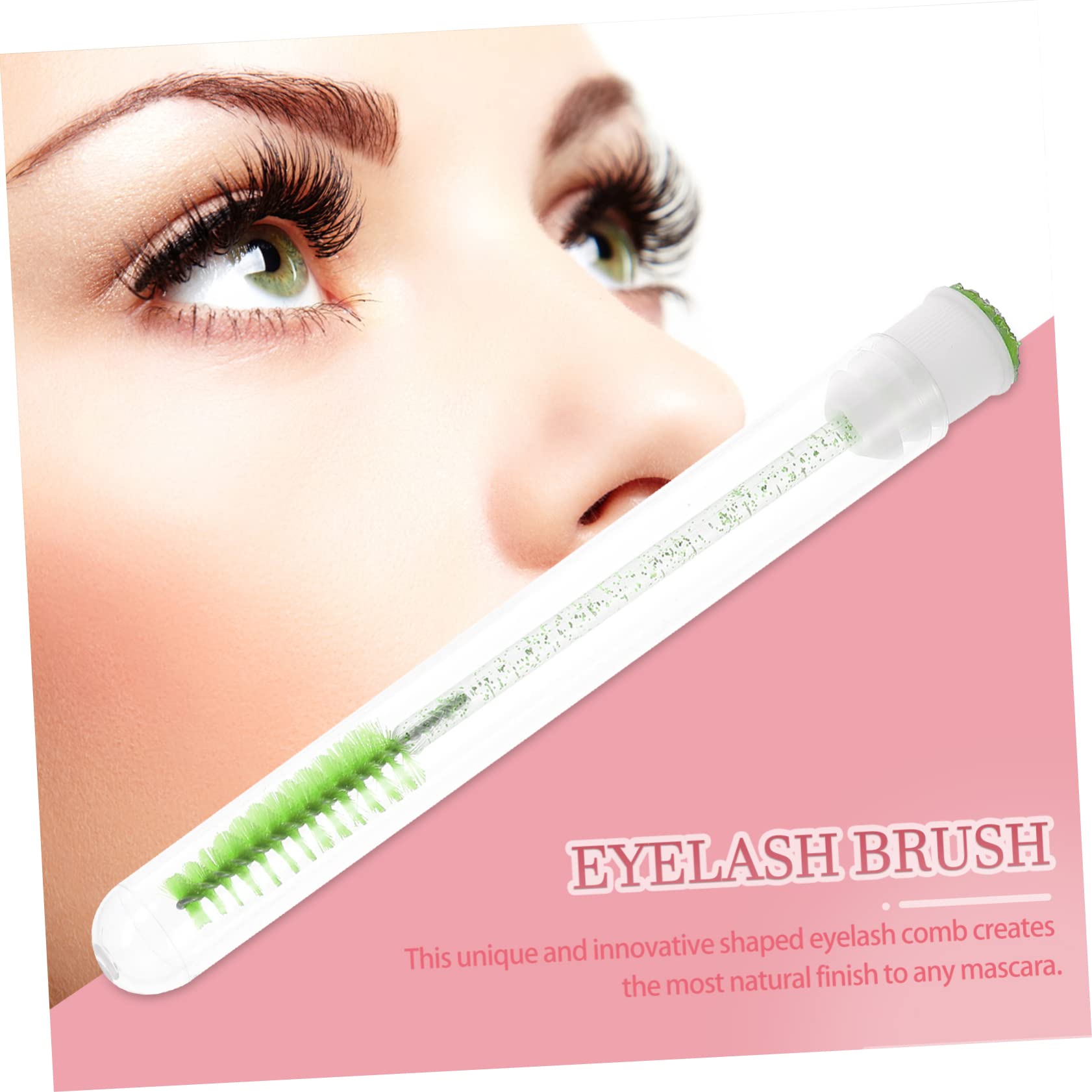 BIUDECO Lash and Brow Brush Tube 10pcs Eyelash Brush Sets Glitter Eyebrow Comb Ergonomic Handle for Mascara Applicati