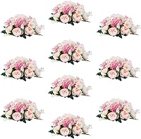 Vista 17 de Bolas de flores artificiales para centros de mesa: 2 piezas de rosas rojas para centros de mesa, arreglos florales, centro de mesa para bodas