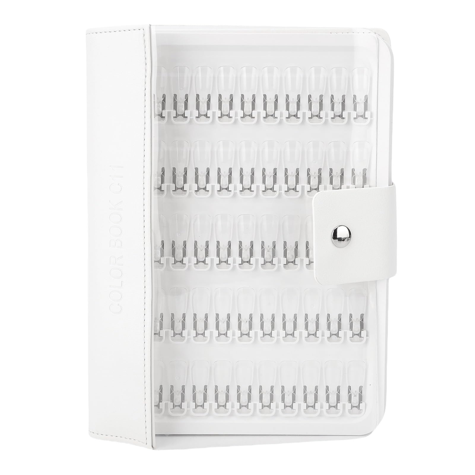 Présentoir de Livre d'Ongles de 150 Couleurs, Livre d'Échantillons de Couleurs de Vernis à Ongles avec 150 Faux Ongles Transparents et Couverture en Cuir PU pour la Conception