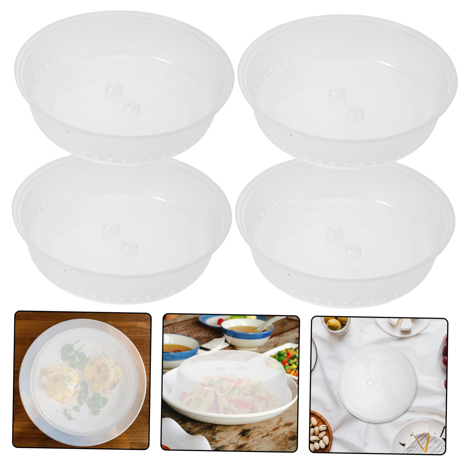 COLLBATH 10 Piezas Tapas para Microondas Reutilizables Cubiertas Protectoras Salpicaduras para Cuencos Material Transparente para y Limpieza Cocina
