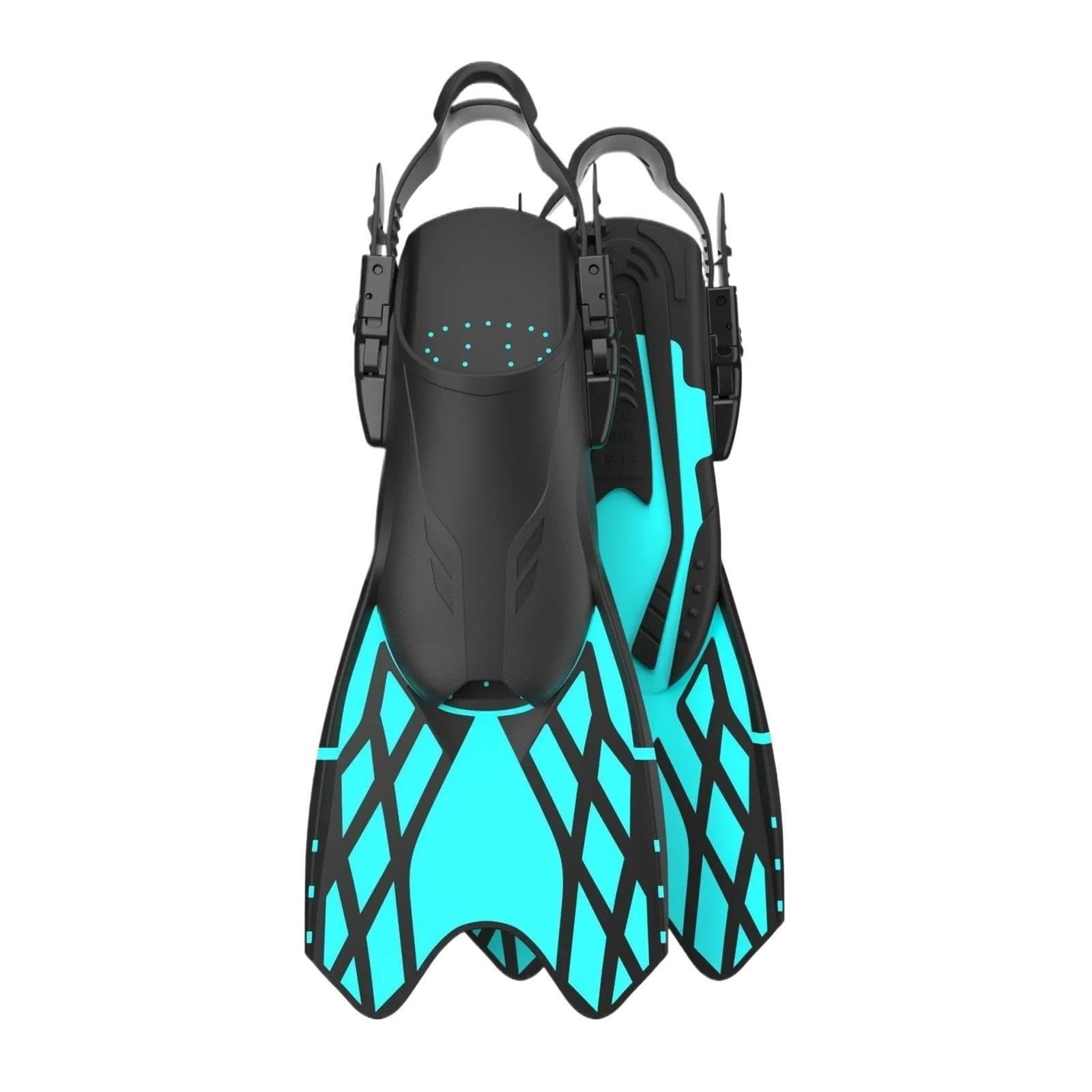 Pinne for immersione regolabili con tallone aperto Pinne for snorkeling in morbido silicone antiscivolo(Green,L/XL)