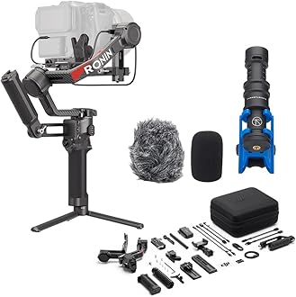 DJI RS 4 Pro Combo, 3-Axis Gimbal Stabilizer for DSLR & Cinema Cameras, Native Vertical Shooting, 4.5kg/10lbs Payload, Image Transmitter & Focus Pro Motor, Condenser Shotgun Microphone
