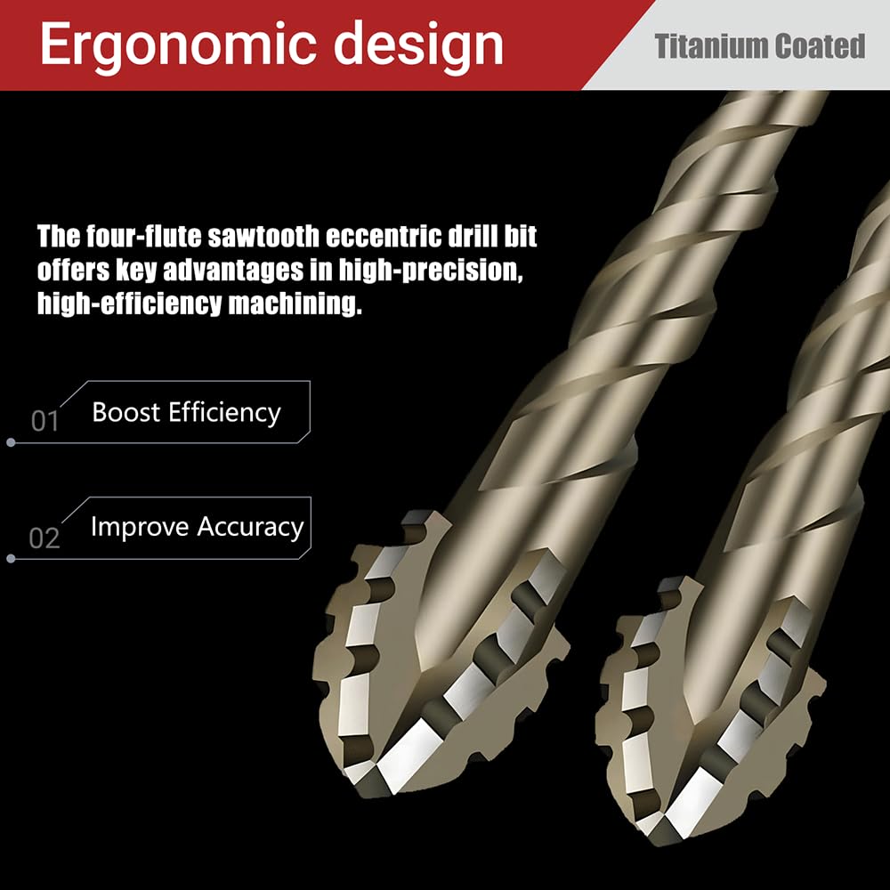 4 Flute Drill Bits Brocas para Concreto Eccentric Twist Drill Bit Set (4/5/6/8/10/12mm) - Image 4