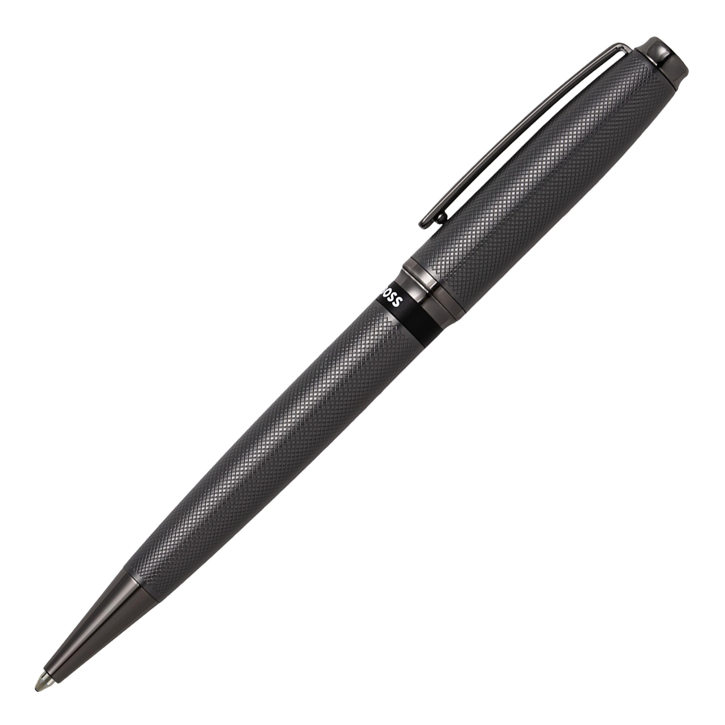 Hugo Boss Stream długopis z mosiądzu w kolorze pistoletu, długość: 14,5 cm, kolor wkładu: niebieski, HSW3784D
