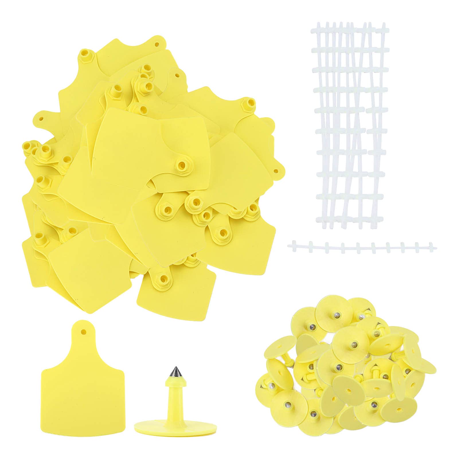 Cryfokt Marchi Auricolari Per Bovini, 100 Set Di Marchi Auricolari In Plastica Per Bestiame, Facili Da Identificare, Etichette Di Precisione Per Suini