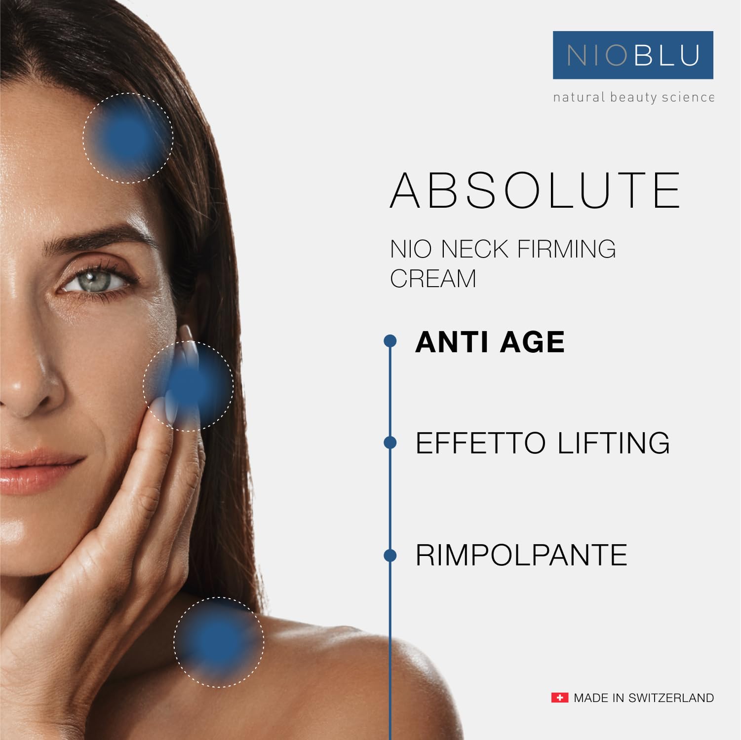 Nio-Crema Collo e Décolleté 50 ml – Con Niosoma NIO-ELASTID, Pullulano e Acerola – Effetto Lifting, Rassodante e Anti-Età per Pelli Mature