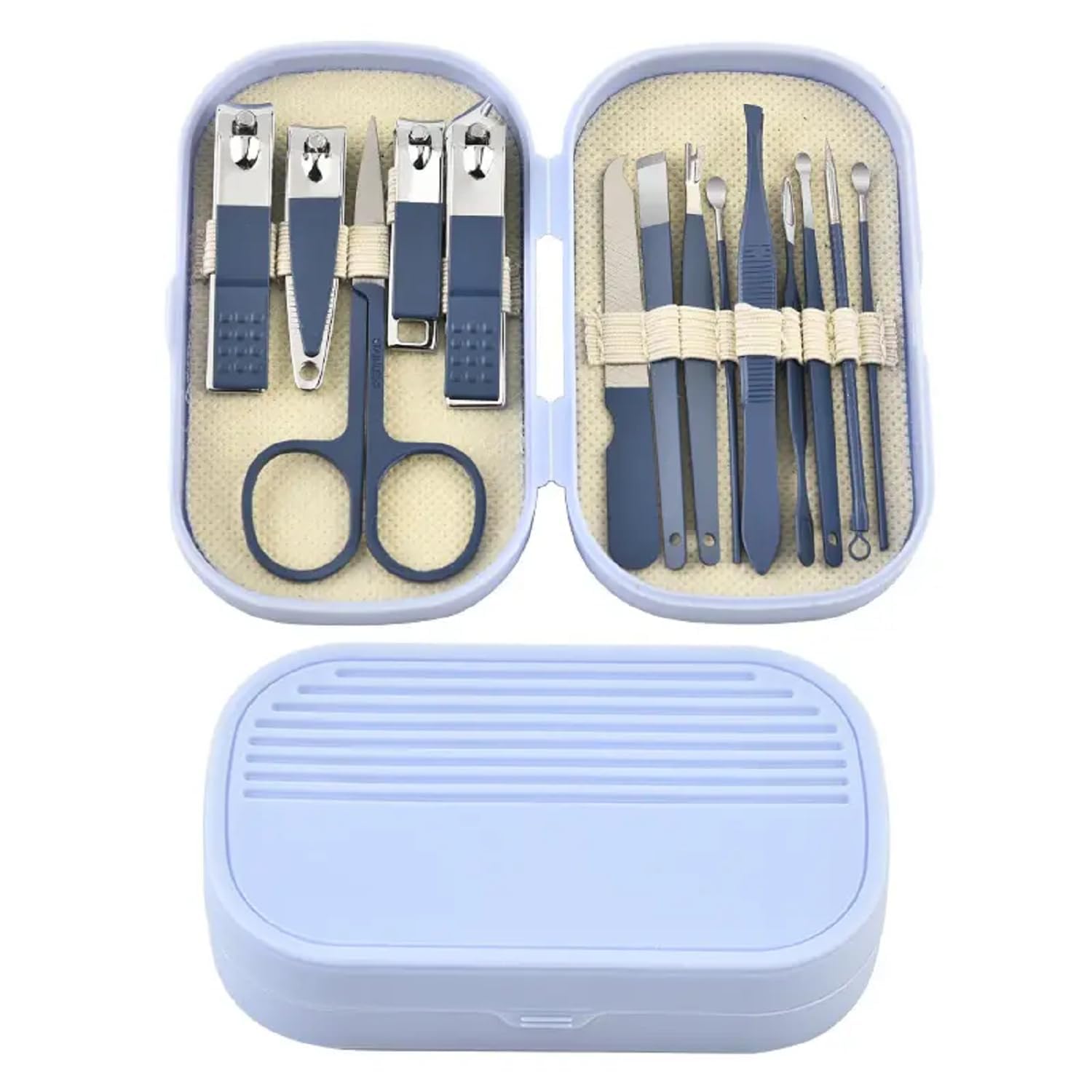 CEPLO 14-Piece Manicure Set Nail Clipper Kit β Stainless Steel Nail Care Tools for Hands & Feet, Professional Grooming Kit for Men & Women, Sharp Toenail & Fingernail Clippers, Travel Gift Set (BLUE) 3