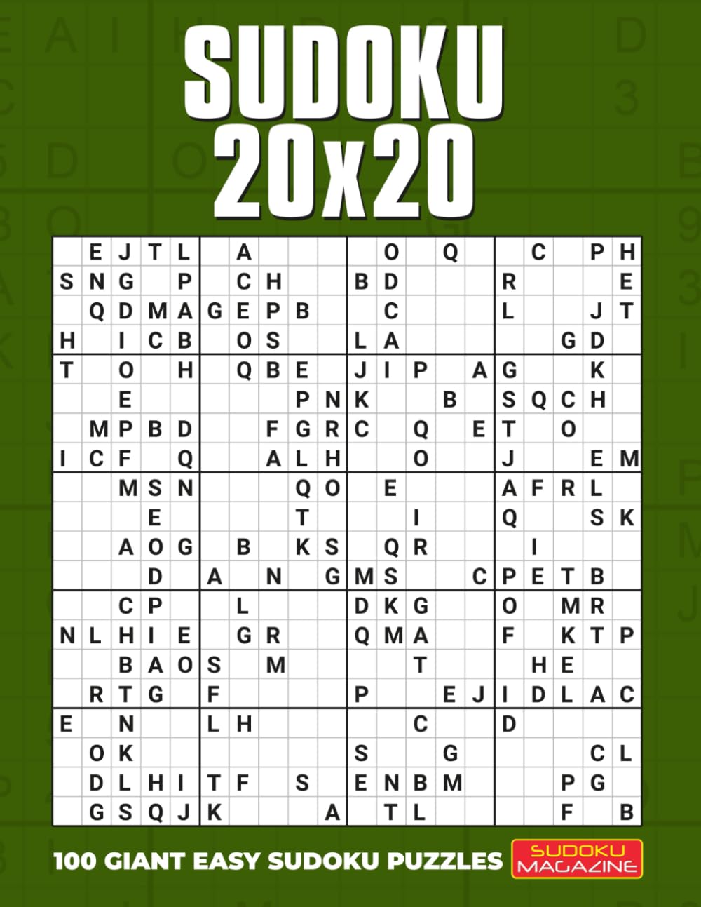 Sudoku 20x20: 100 Giant Easy Sudoku Puzzles