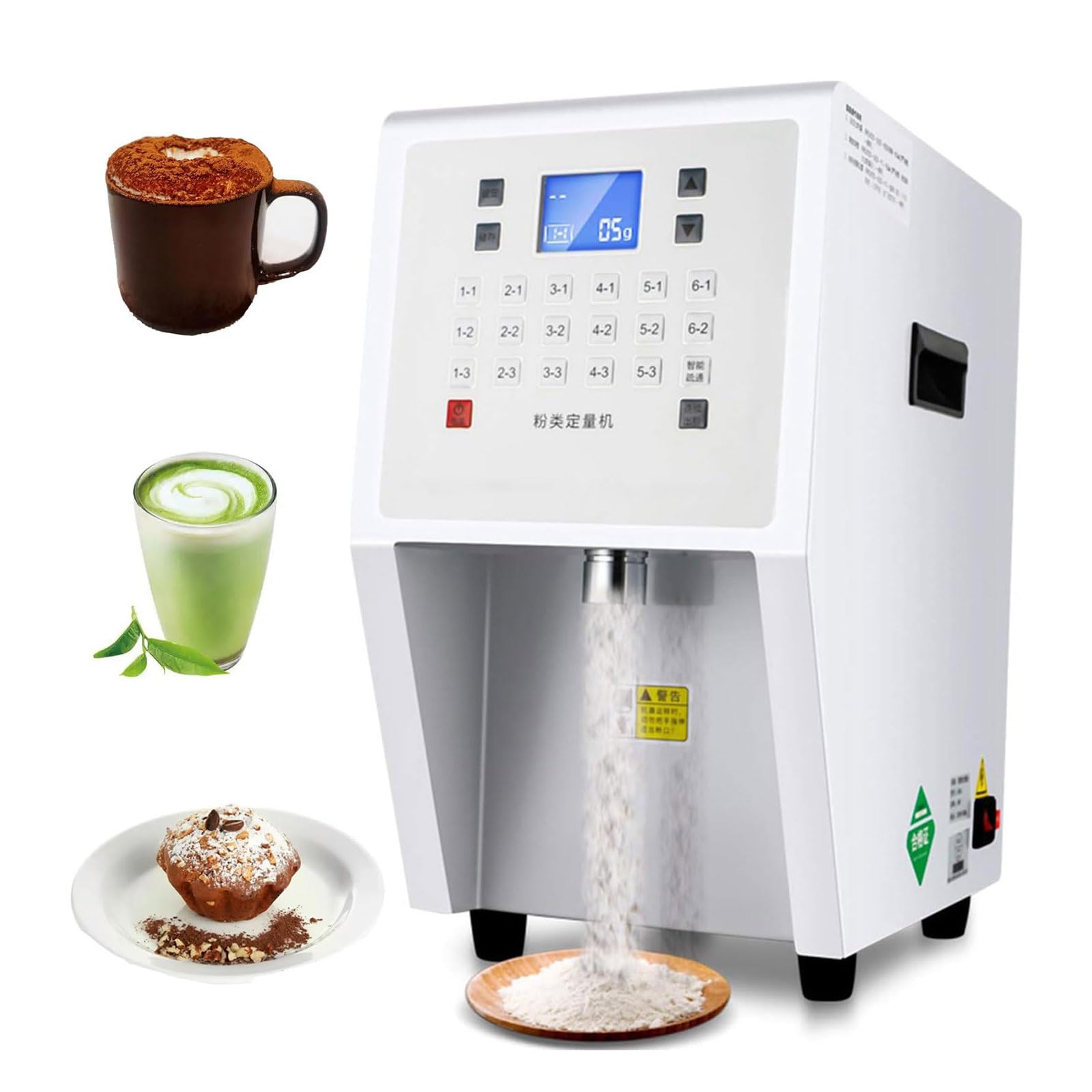 Máquina dispensadora automática de polvo, 17 botones de memoria, capacidad de 3,5 L, ideal para aplicaciones de café, té, cacao y crema